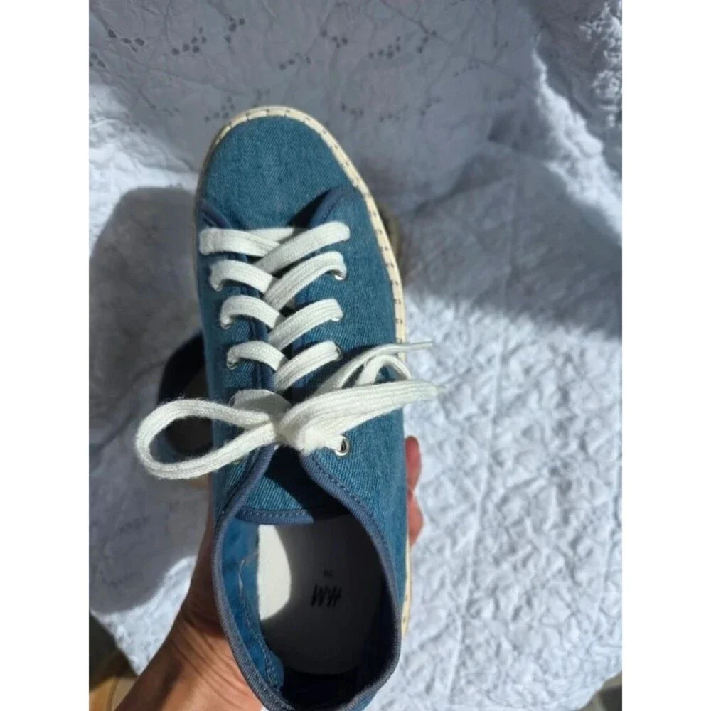 H&M Denim Espadrille Platform Sneakers EU 38 US 7.5